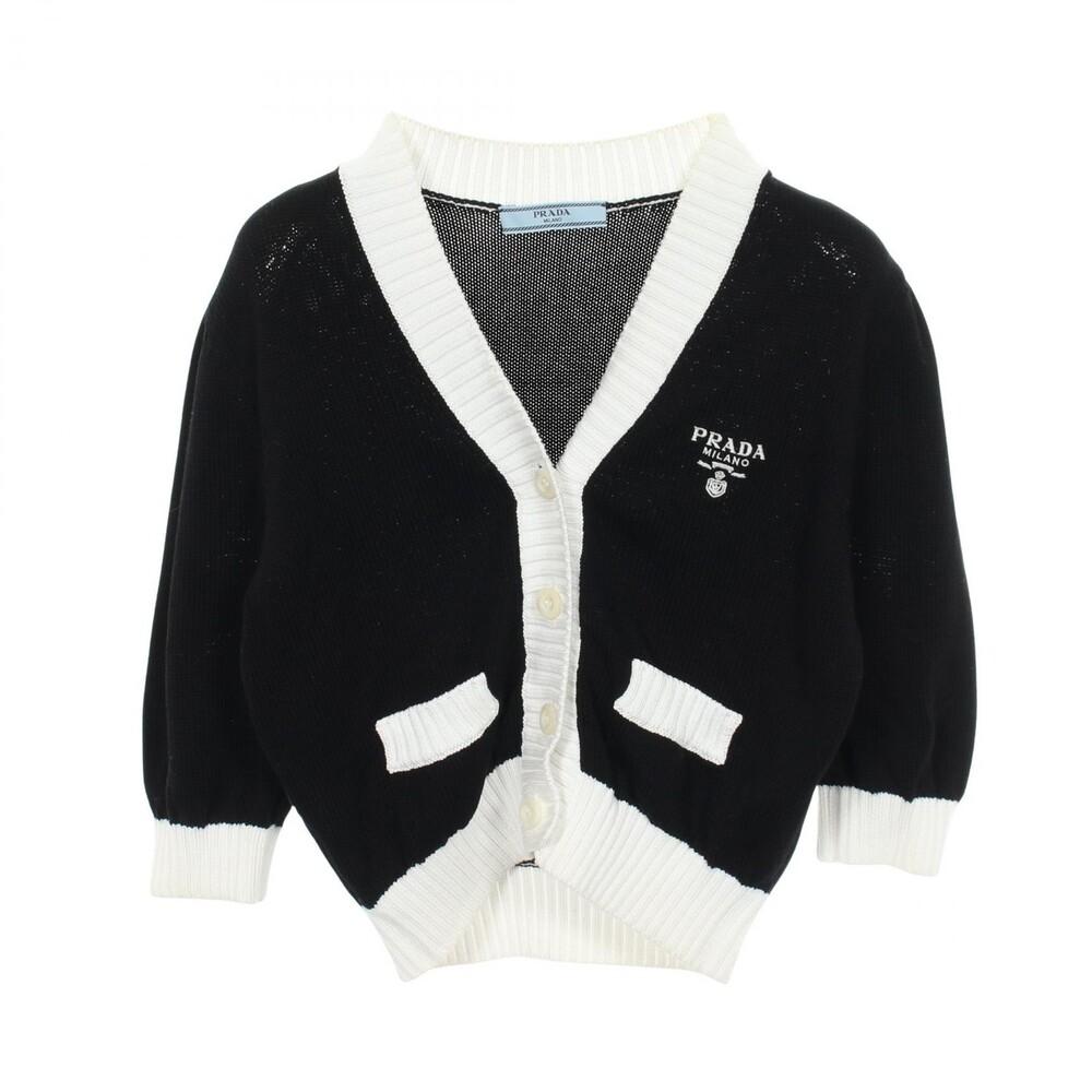 Prada Logo Embroidered Cropped Cardigan #328457P10B